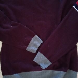 Cute Pullover Burgundy Knit Top